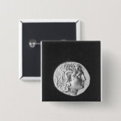 アレキサンダー大王の頭部に耐える硬貨 缶バッジ (正面&裏面)
