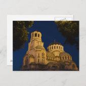 アレキサンダー・ネフスキー大聖堂の夜景 ポストカード (正面/裏面)