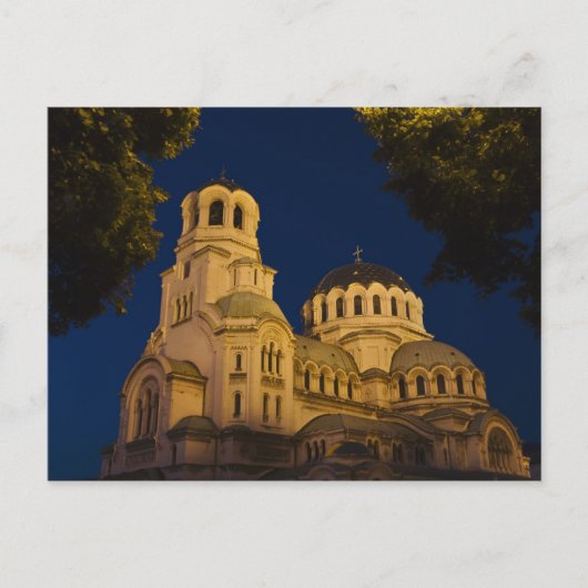 アレキサンダー・ネフスキー大聖堂の夜景 ポストカード (正面)