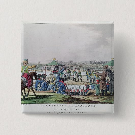 アレキサンダーIおよびナポレオン 缶バッジ (正面)
