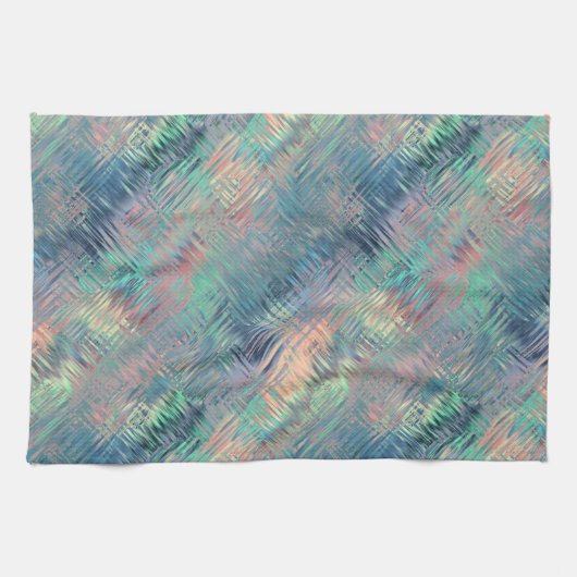 アレキサンドライトブルーのガラス質感 キッチンタオル (横)