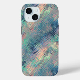 アレキサンドライトブルーのガラス質感 iPhone 15ケース