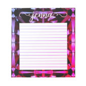 アレキサンドライト宝石が並パーソナライズされたぶ ノートパッド (正面)