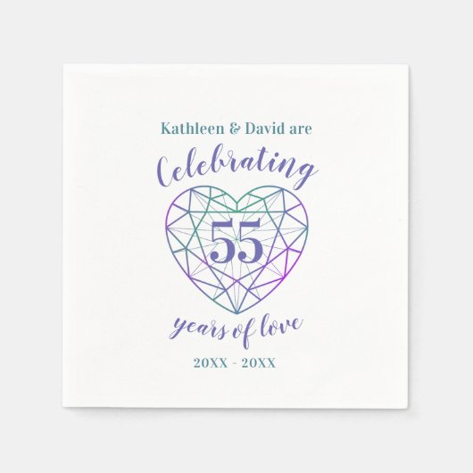 アレキサンドライト記念日55年の愛のナプキン スタンダードカクテルナプキン (正面)
