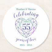 アレキサンドライト55年の愛の記念日コースター ラウンドペーパーコースター (正面)