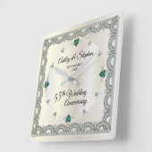 アレキサンドライト |ダイヤモンド結婚55周年 スクエア壁時計 (傾斜)