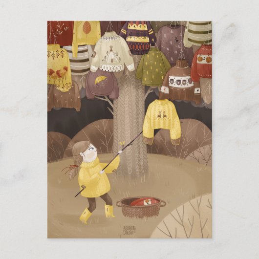 アレキサンドラ・ディカイアによる居心地の良いセーターのコレクター ポストカード (正面)