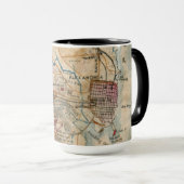 アレキサンドリアのVAの旧式な地図のマグ マグカップ (正面右)