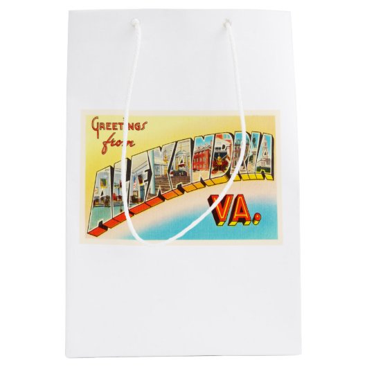 アレキサンドリアヴァージニアVAの古いヴィンテージ旅行郵便はがき ミディアムペーパーバッグ (正面)