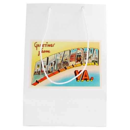 アレキサンドリアヴァージニアVAの古いヴィンテージ旅行郵便はがき ミディアムペーパーバッグ (裏面)