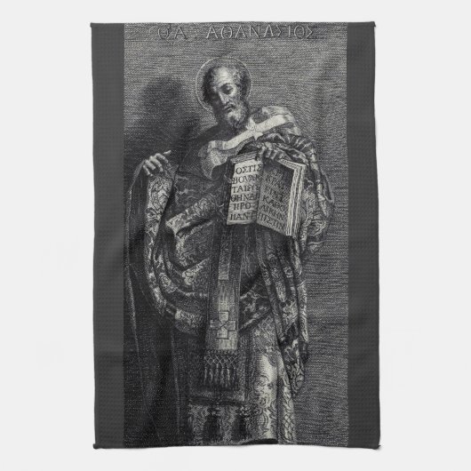 アレキサンドリア教皇と祖父王の聖アタナシウス キッチンタオル (縦)