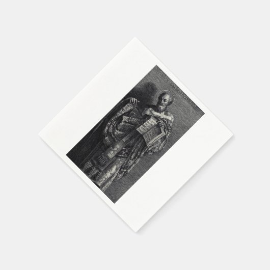 アレキサンドリア教皇と祖父王の聖アタナシウス スタンダードカクテルナプキン (角)