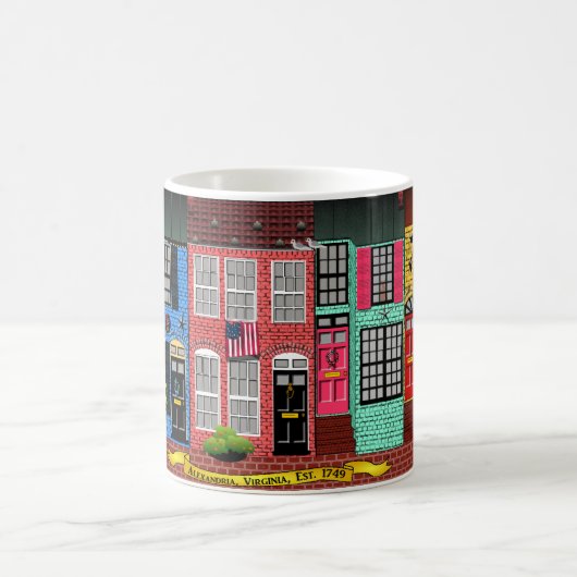 アレキサンドリア、ヴァージニアのタウンハウス コーヒーマグカップ (中央)