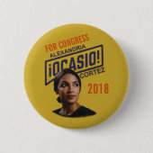 アレキサンドリアOcasio Cortez 缶バッジ (正面)