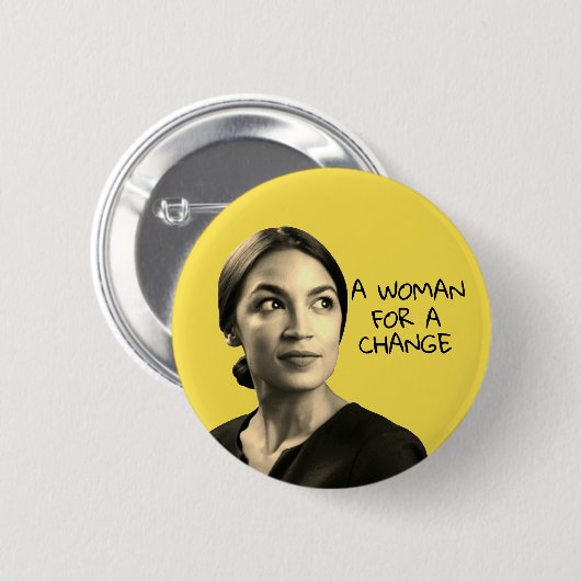 アレキサンドリアOcasio Cortez 缶バッジ (正面&裏面)