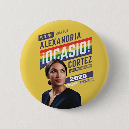 アレキサンドリアOcasio Cortez 2020年 缶バッジ (正面)
