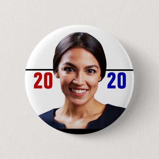アレキサンドリアOcasio-Cortez 2020年 缶バッジ (正面)