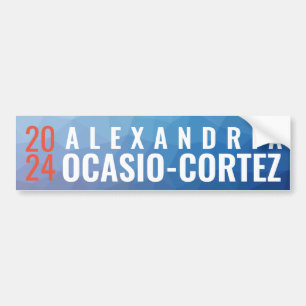 アレキサンドリアOcasio-Cortez 2024青い幾何学的 バンパーステッカー