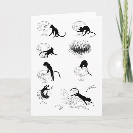 アレキサンドレ・スティインレンの猫と金魚 カード (正面)