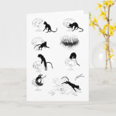 アレキサンドレ・スティインレンの猫と金魚 カード (黄色い花)