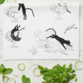 アレキサンドレ・スティインレンの猫と金魚 キッチンタオル (折り畳み)