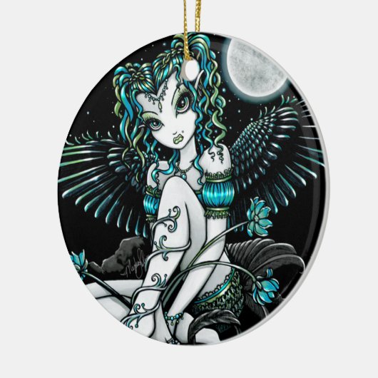 "アレキシス"のスイレンの月の天使のオーナメント セラミックオーナメント (左)