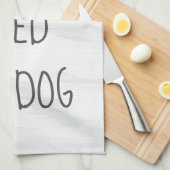アレクサに犬に餌をやるよう指示するユーモア キッチンタオル (四つ折り)