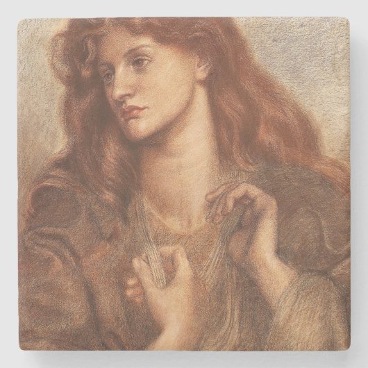 アレクサエレガントウィディング(赤毛の若い女性) ストーンコースター (正面)