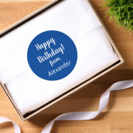アレクサンダーからの誕生日おめでとう ブルー 誕生日 ラウンドシール