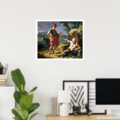 アレクサンダーとディオゲネス, 1818 (キャンバス上の油) ポスター (ホームオフィス)