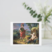 アレクサンダーとディオゲネス, 1818 (キャンバス上の油) ポストカード (スタンド正面)