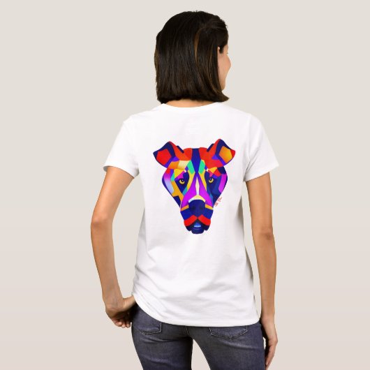 アレクサンダーの犬 女性用 白Tシャツ 裏 Tシャツ (裏面フル)