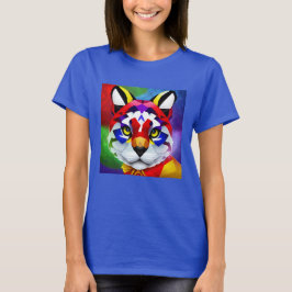 アレクサンダーの猫 女性用青Tシャツ Tシャツ