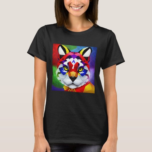 アレクサンダーの猫 女性 ブラックTシャツ Tシャツ (正面)
