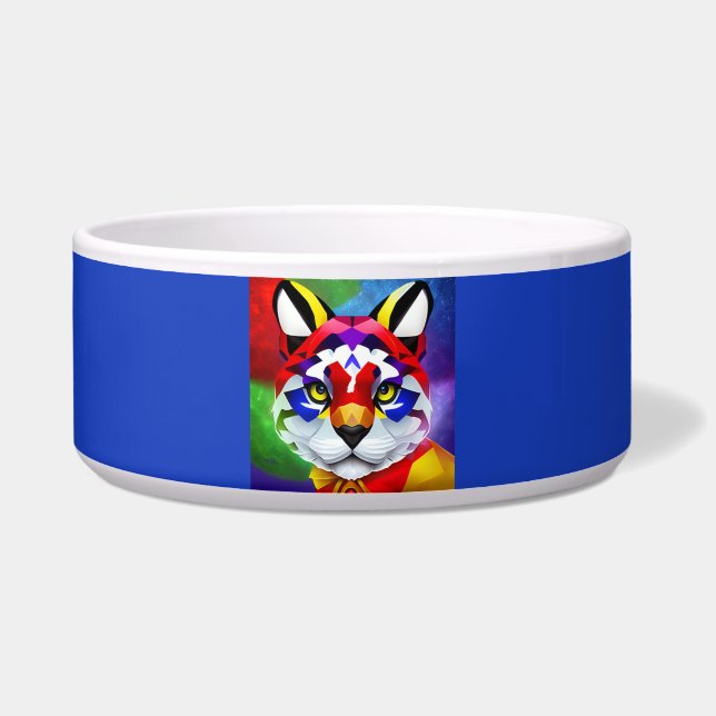 アレクサンダーの猫 青 大型 ペットボウル (正面)