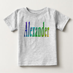 アレクサンダーカラフルダーの名前のロゴ ベビーTシャツ