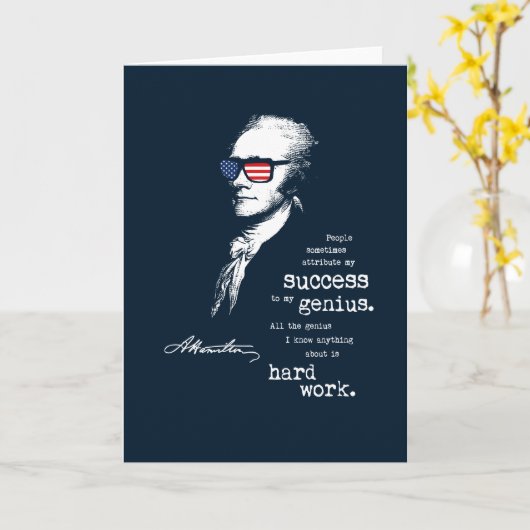 アレクサンダーハミルトン引用文ことわざ。贈やる気を起こさせる物 カード (黄色い花)