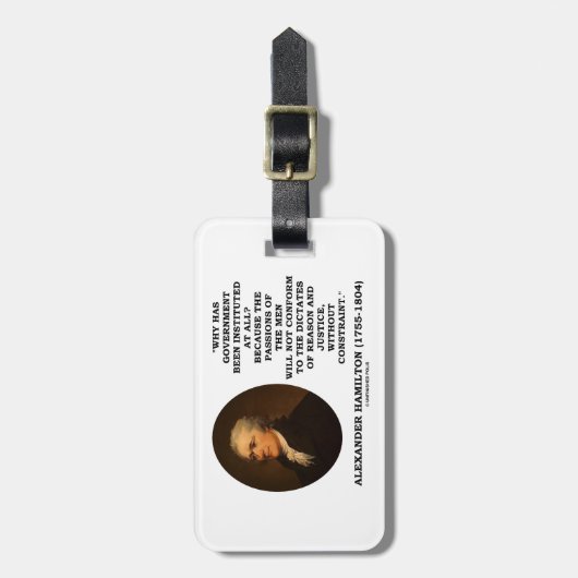 アレクサンダー・ハミルトンの政府の情熱の抑制 ラゲッジタグ (正面縦)