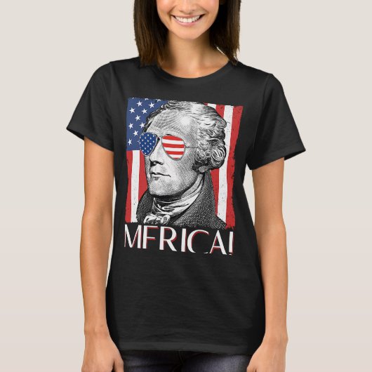 アレクサンダー・ハミルトン「アメリカ合衆国アメリカ国旗4 Tシャツ (正面)