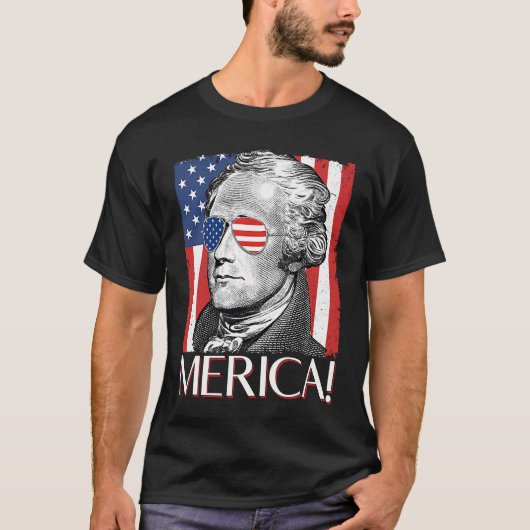 アレクサンダー・ハミルトン「アメリカ合衆国アメリカ国旗4 Tシャツ (正面)