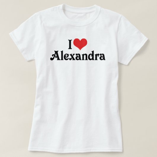 アレクサンドラが大好き Tシャツ (デザイン正面)