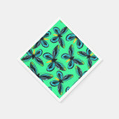 アレクサンドラ女王の鳥羽の蝶パターン スタンダードカクテルナプキン (角)