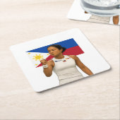 アレクサンドラ・エアラグアダラチャンピオン2025コースター スクエアペーパーコースター (アングル)