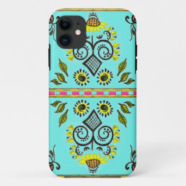 アレクサンドラ・クックの sunflower Folk Pattern iPhone 11 ケース