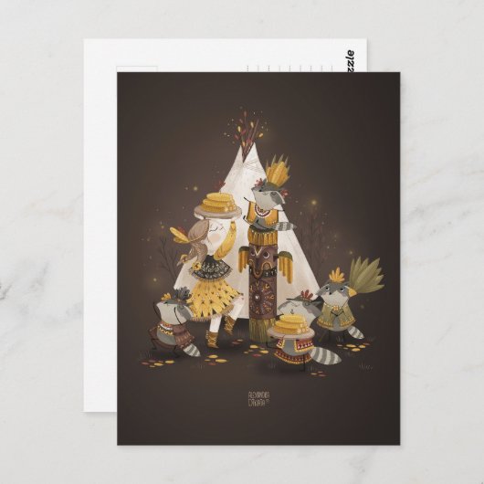 アレクサンドラ・ディカイアによる黄色いトウモロコシのチーフ ポストカード (正面/裏面)