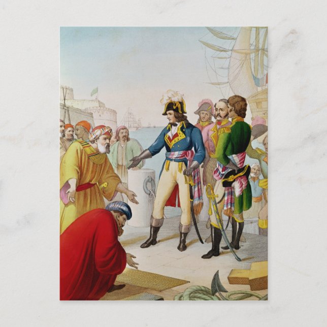 アレクサンドリアでのナポレオンの上陸 ポストカード (正面)
