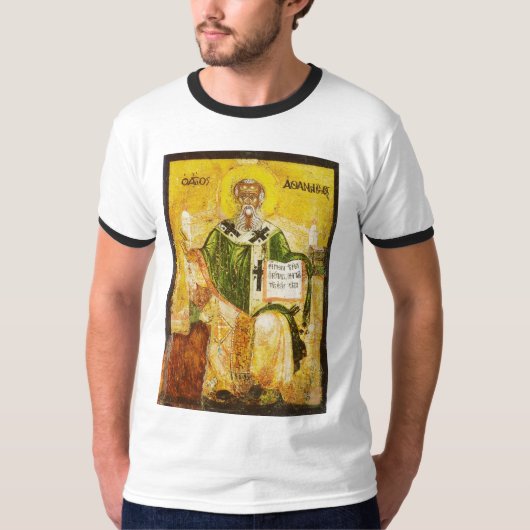 アレクサンドリアの聖アタナシウス 正教会のアイコン Tシャツ (正面)