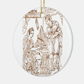 アレクサンドリアの聖キャサリンと聖セシリア セラミックオーナメント (左)