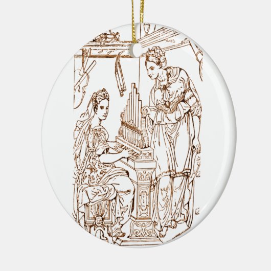 アレクサンドリアの聖キャサリンと聖セシリア セラミックオーナメント (左)