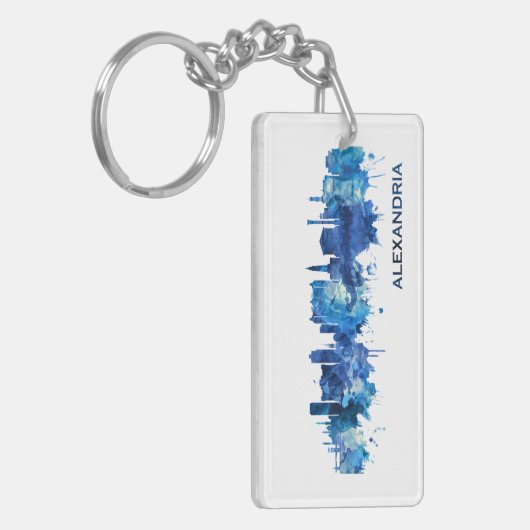 アレクサンドリアエジプトスカイラインブルー キーホルダー (正面左)